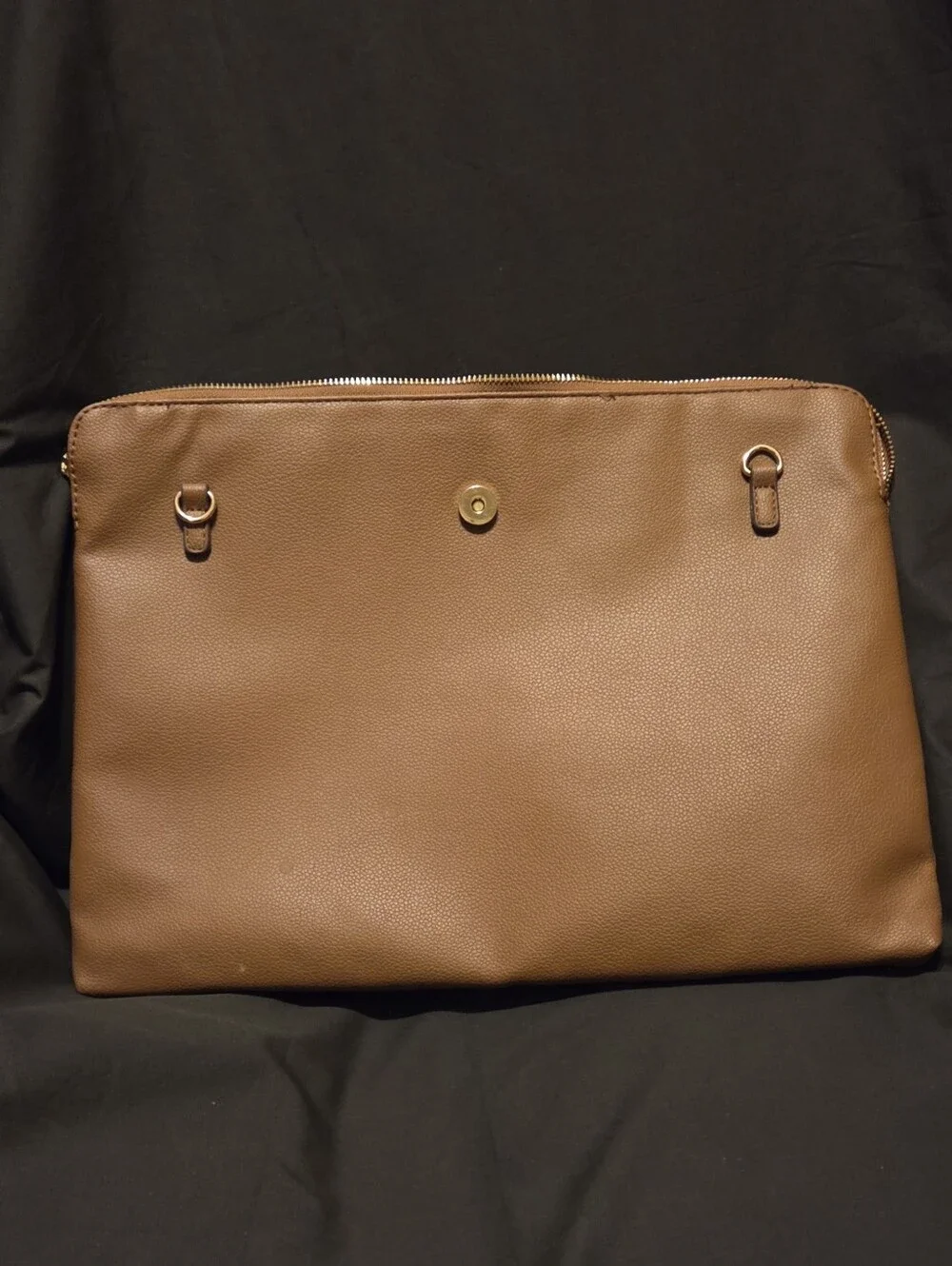 Anne Klein Brown Zippered 16x11 made in Cambodia Lap Top Bag as shown